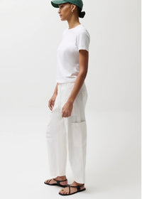 PISTOLA SABRINA CURVED UTILITY PANTS - WHITE