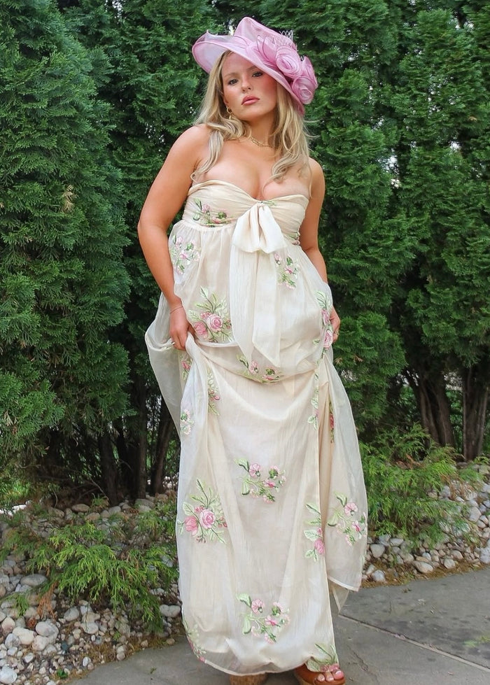 LULUS FIONA EMBROIDERED MAXI DRESS