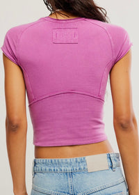 FREE PEOPLE PROTAGONIST CROPPED CAP SLEEVE TEE - VIVID VOILA