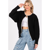 THE NIKKI PEARL TRIM CARDIGAN