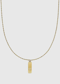 GOLD INITIAL BAR PENDANT NECKLACE