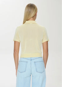 PISTOLA LUCCA SHORT SLEEVE POLO SWEATER - PALE YELLOW