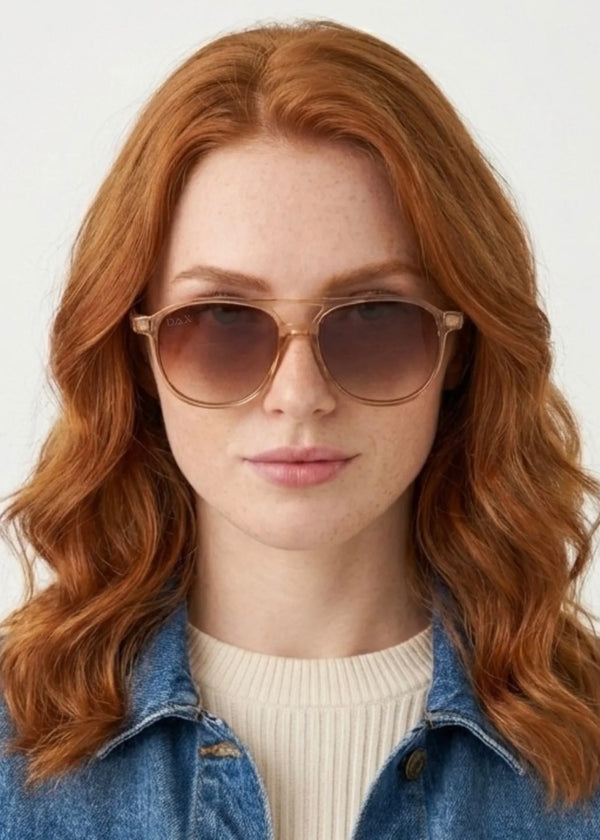 DAX EYEWEAR BRIGGS SMALL/MEDIUM AVIATOR SUNGLASSES - CLEAR