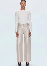 PISTOLA TATE HIGH RISE BOWED WIDE LEG JEAN - CHAMPAGNE LUSTER