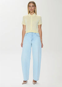 PISTOLA LUCCA SHORT SLEEVE POLO SWEATER - PALE YELLOW