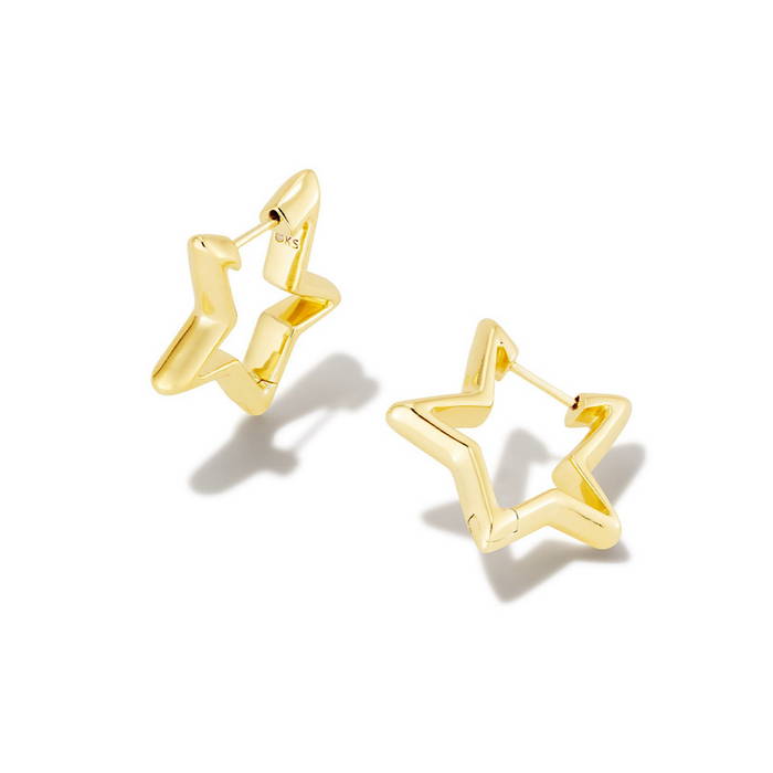 KENDRA SCOTT STAR HUGGIE EARRINGS - GOLD