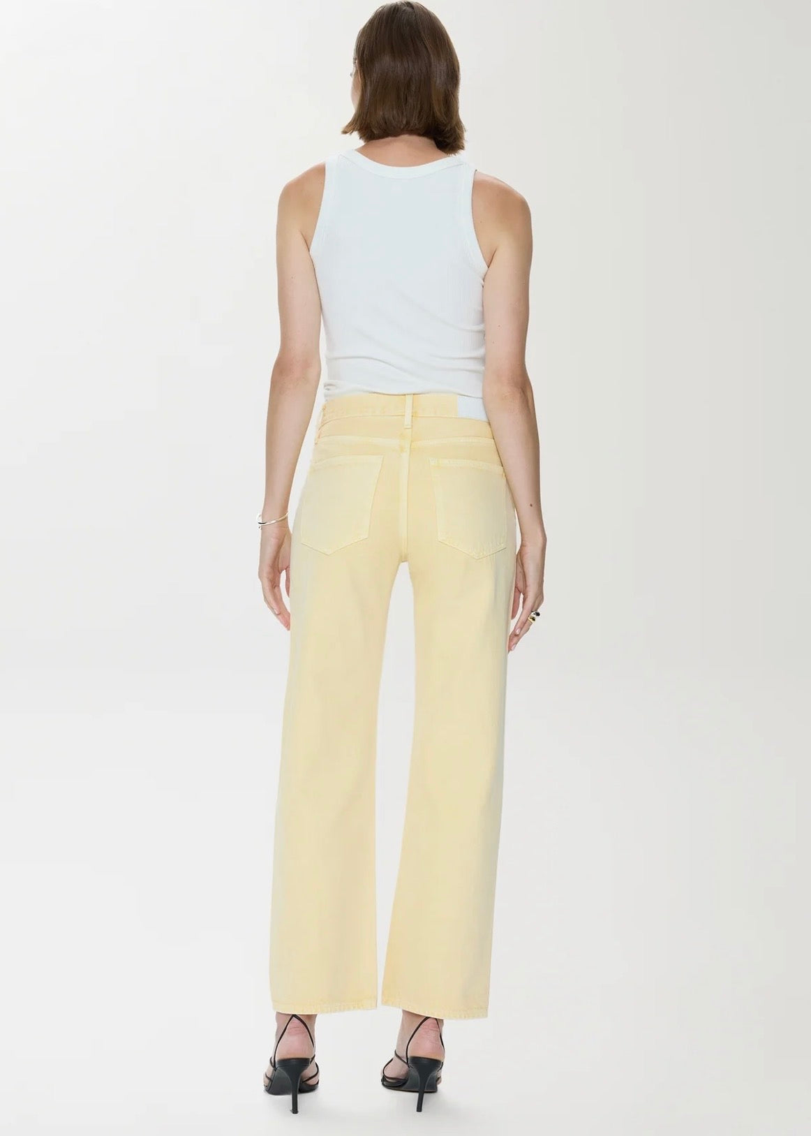 PISTOLA LEXI MID RISE BOWED STRAIGHT JEAN - DAY GLOW