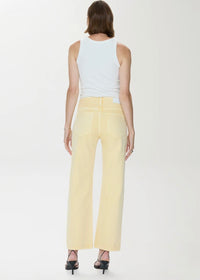 PISTOLA LEXI MID RISE BOWED STRAIGHT JEAN - DAY GLOW