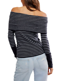 FREE PEOPLE EVERGREEN SWEATER - BLACK AND WHITE COMBO