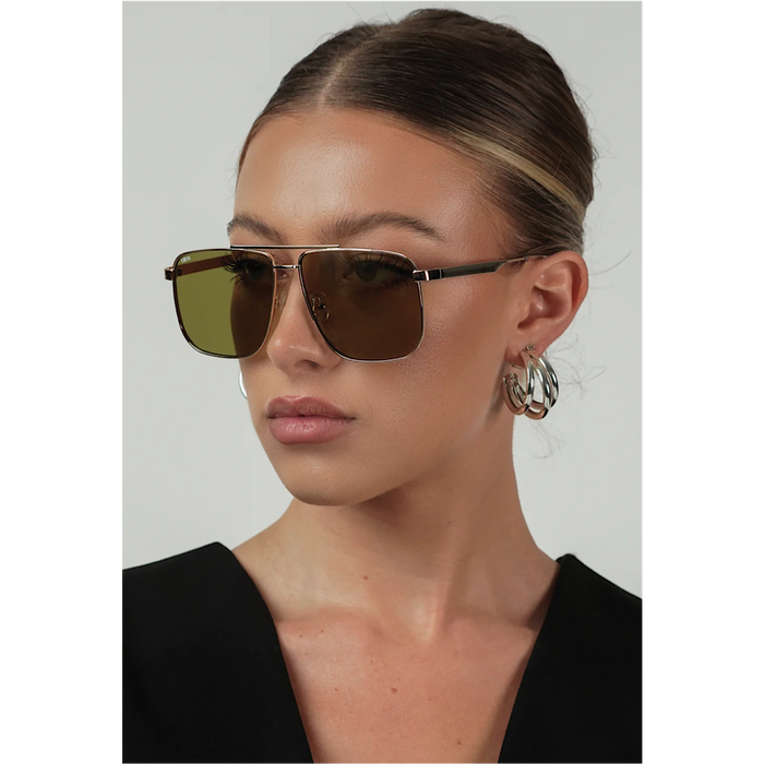 OTRA EYEWEAR SORRENTO SUNGLASSES - GOLD/GREEN