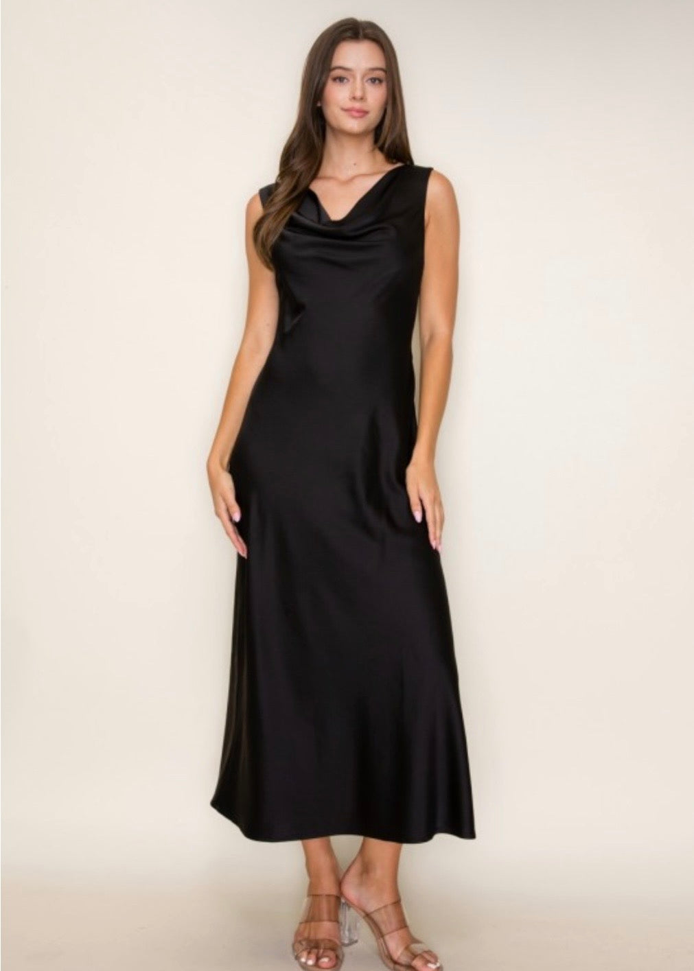 THE SIENNA SATIN MIDI DRESS