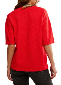 FREE PEOPLE MARGOT SWEATER TEE - CHERRY POP