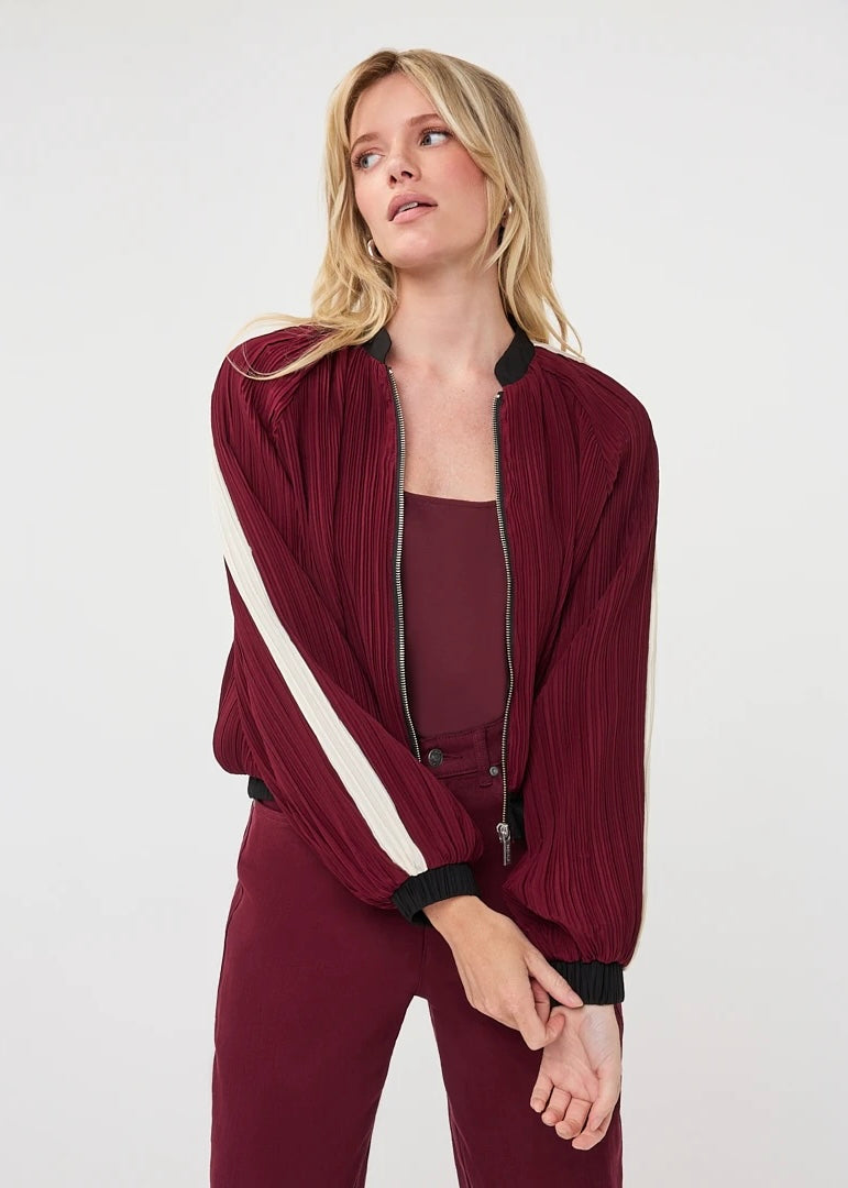 ESQUALO JACKET BOMBER PLISSE - MERLOT