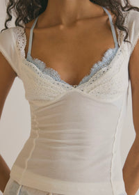FREE PEOPLE BLUSH HOUR TEE - CLEAN IVORY