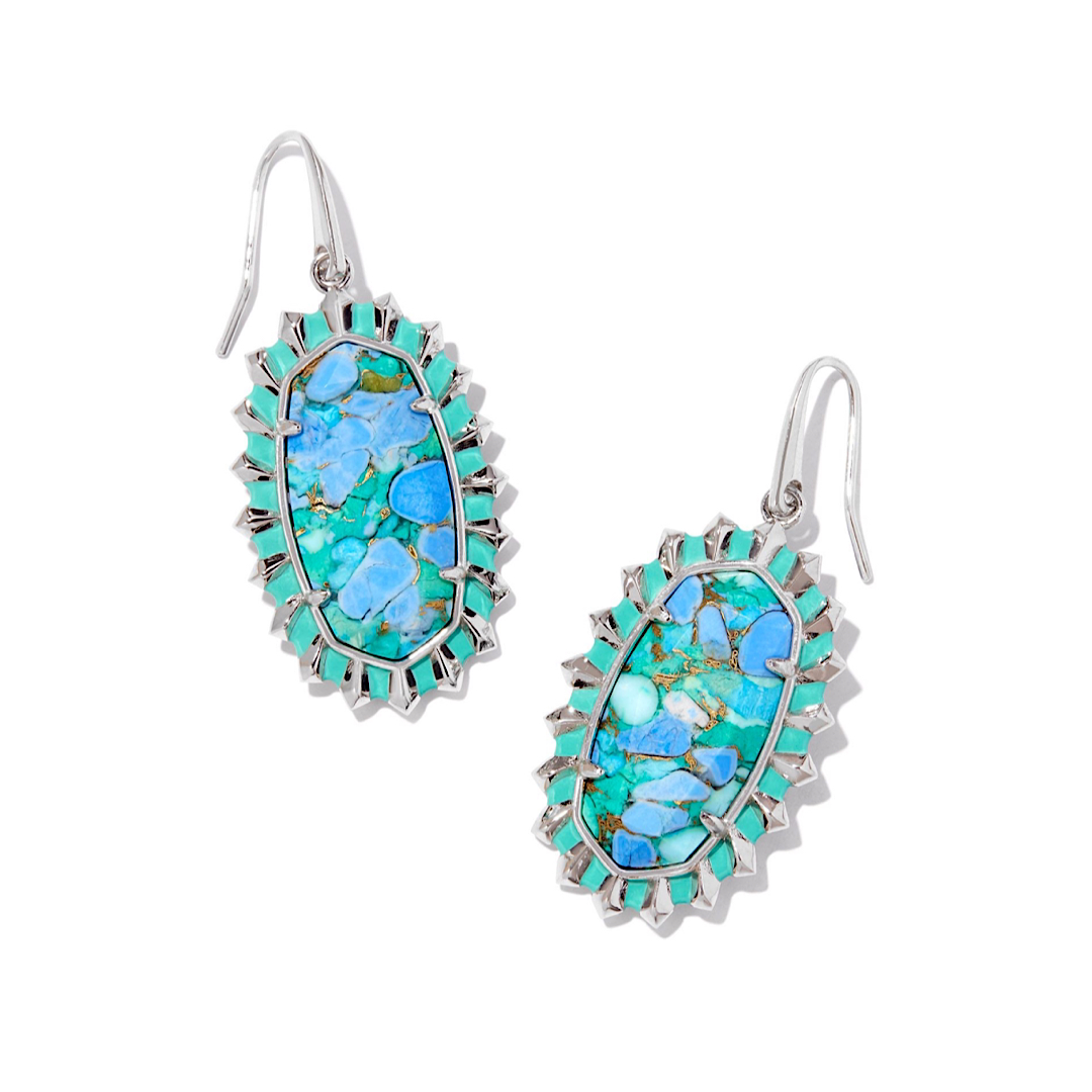 KENDRA SCOTT DANI COLOR BURST FRAME DROP EARRINGS