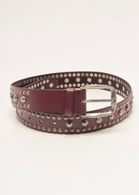 FREE PEOPLE SOLA STUD BELT - RARE PLUM