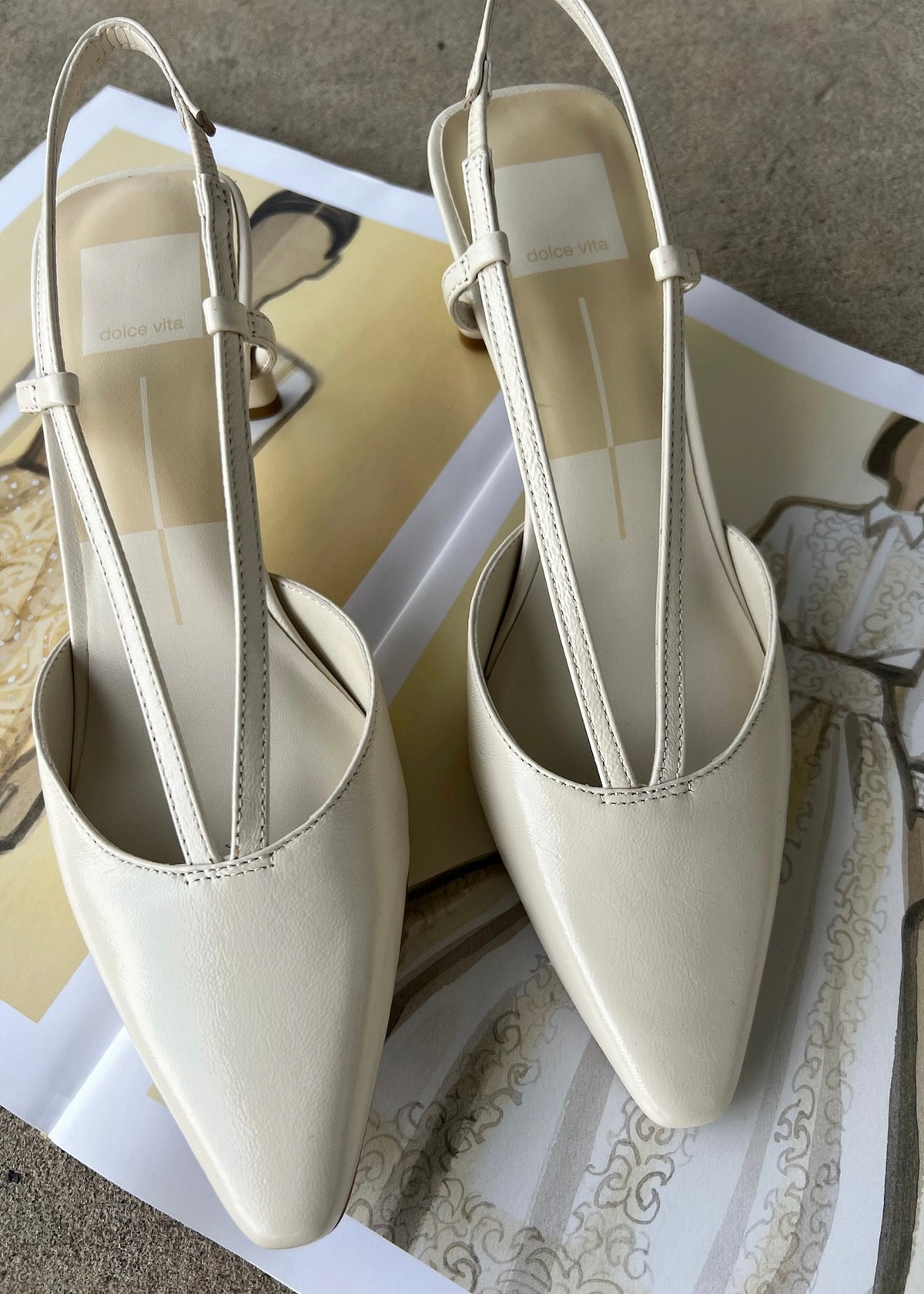 DOLCE VITA GINAY HEELS BONE LEATHER