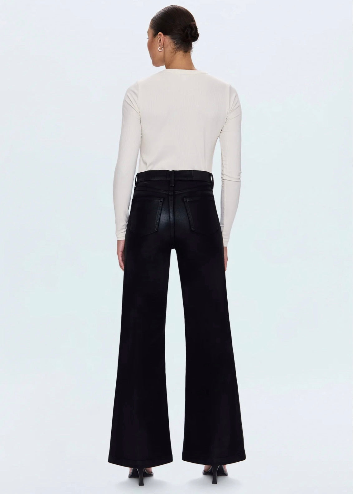 PISTOLA LANA HIGH RISE ULTRA WIDE JEAN - COATED NOIR