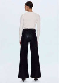 PISTOLA LANA HIGH RISE ULTRA WIDE JEAN - COATED NOIR