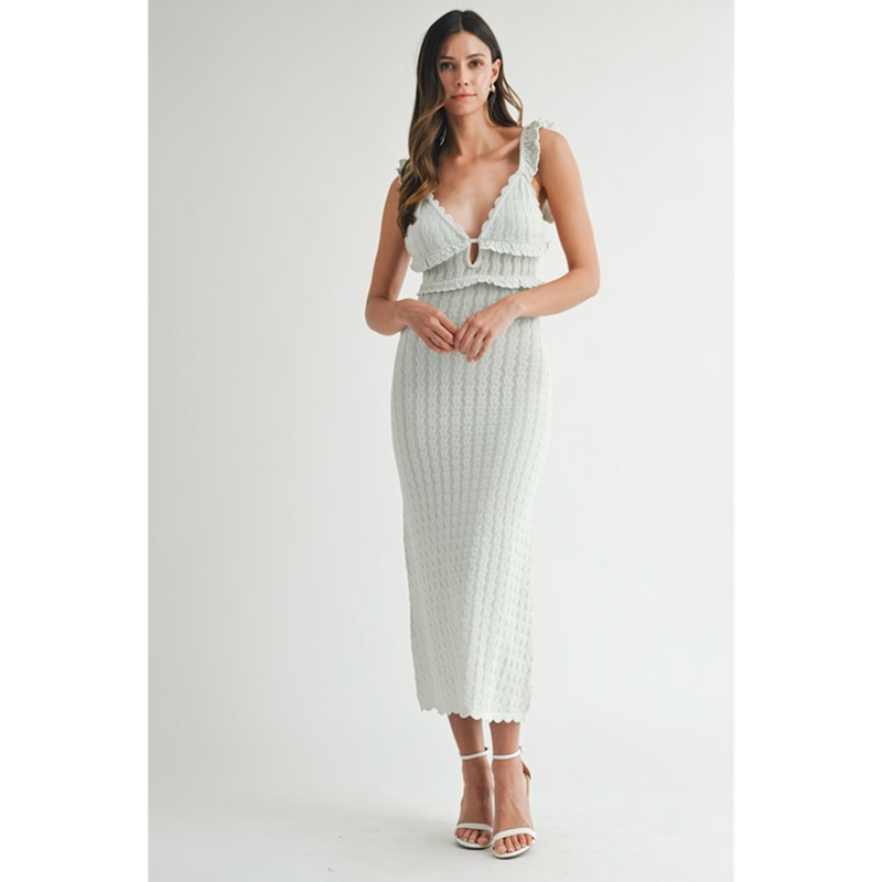 A SIMPLE FAVOR CROCHET MIDI DRESS