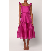 LULUS EFFERVESCENT RUFFLED MIDI DRESS