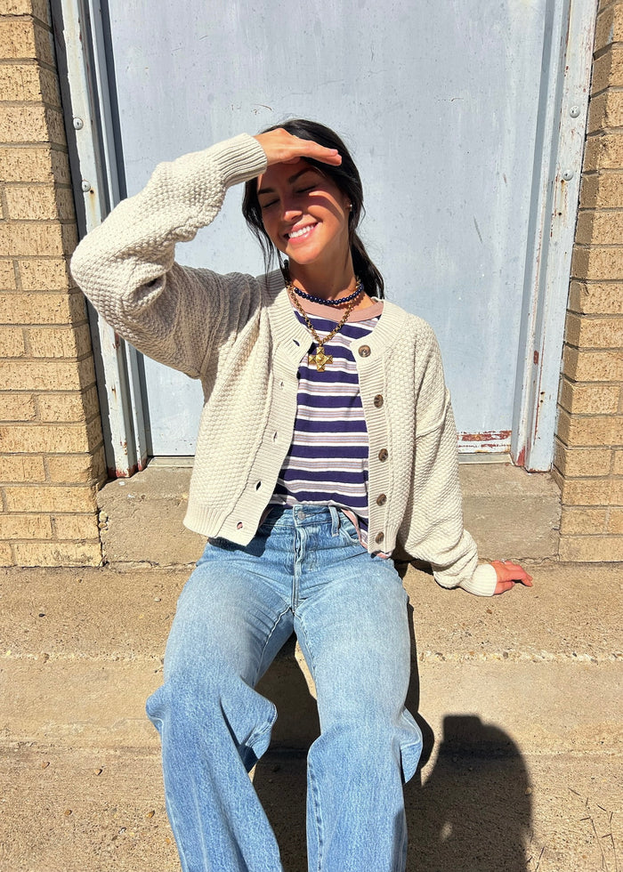 FREE PEOPLE LILA CARDI - BIRCH