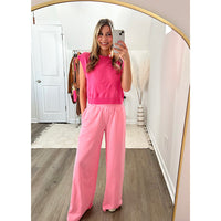 THE VANESSA PINK HIGH-WAISTED SWEATPANTS