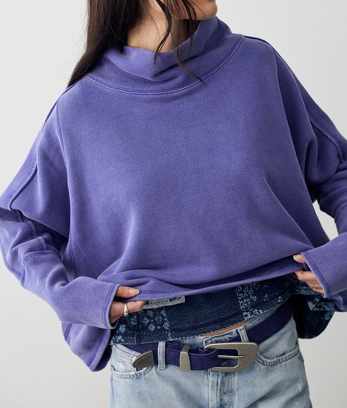 FREE PEOPLE MY GIRL PULLOVER - BLUE BEAM