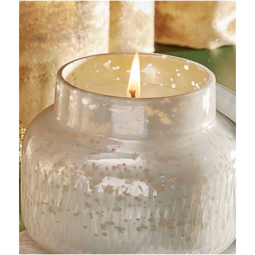 CRYSTAL PINE SIGNATURE JAR WHITE MERCURY ETCHED CANDLE 190Z