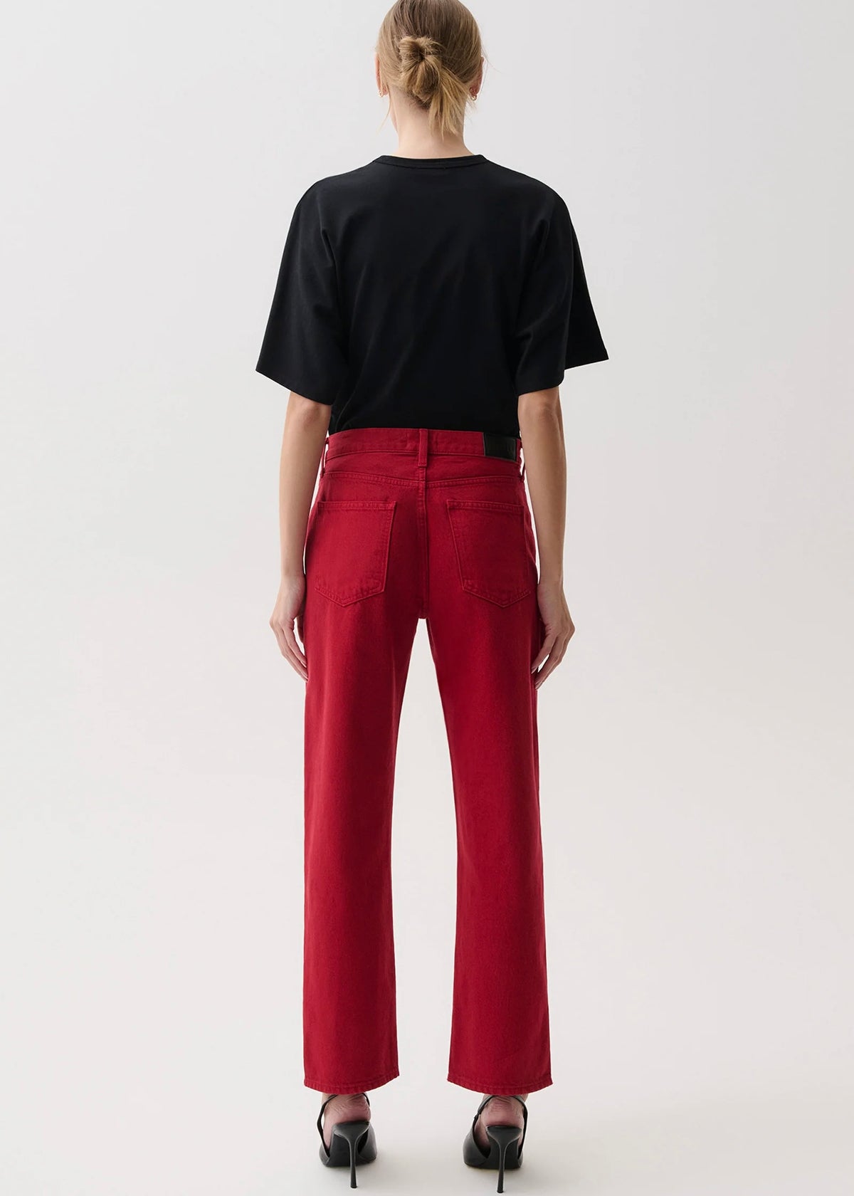 PISTOLA LEXI MID RISE BOWED STRAIGHT - SAVVY RED
