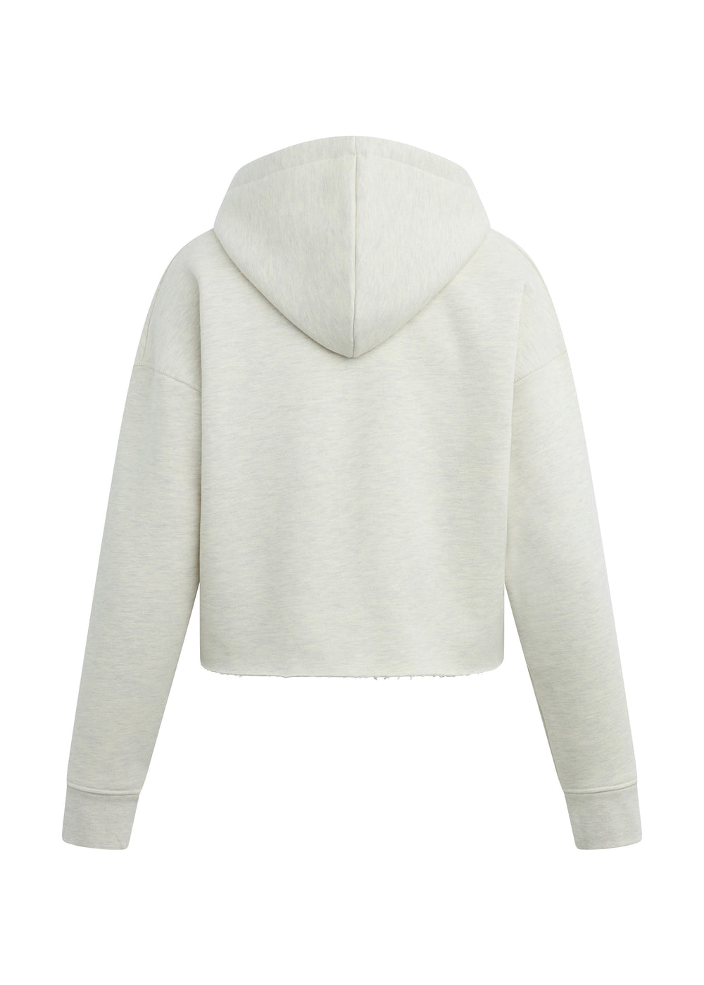 FAVORITE DAUGHTER THE CROPPED COLLEGIATE HOODIE - HEATHER OAT FOREST