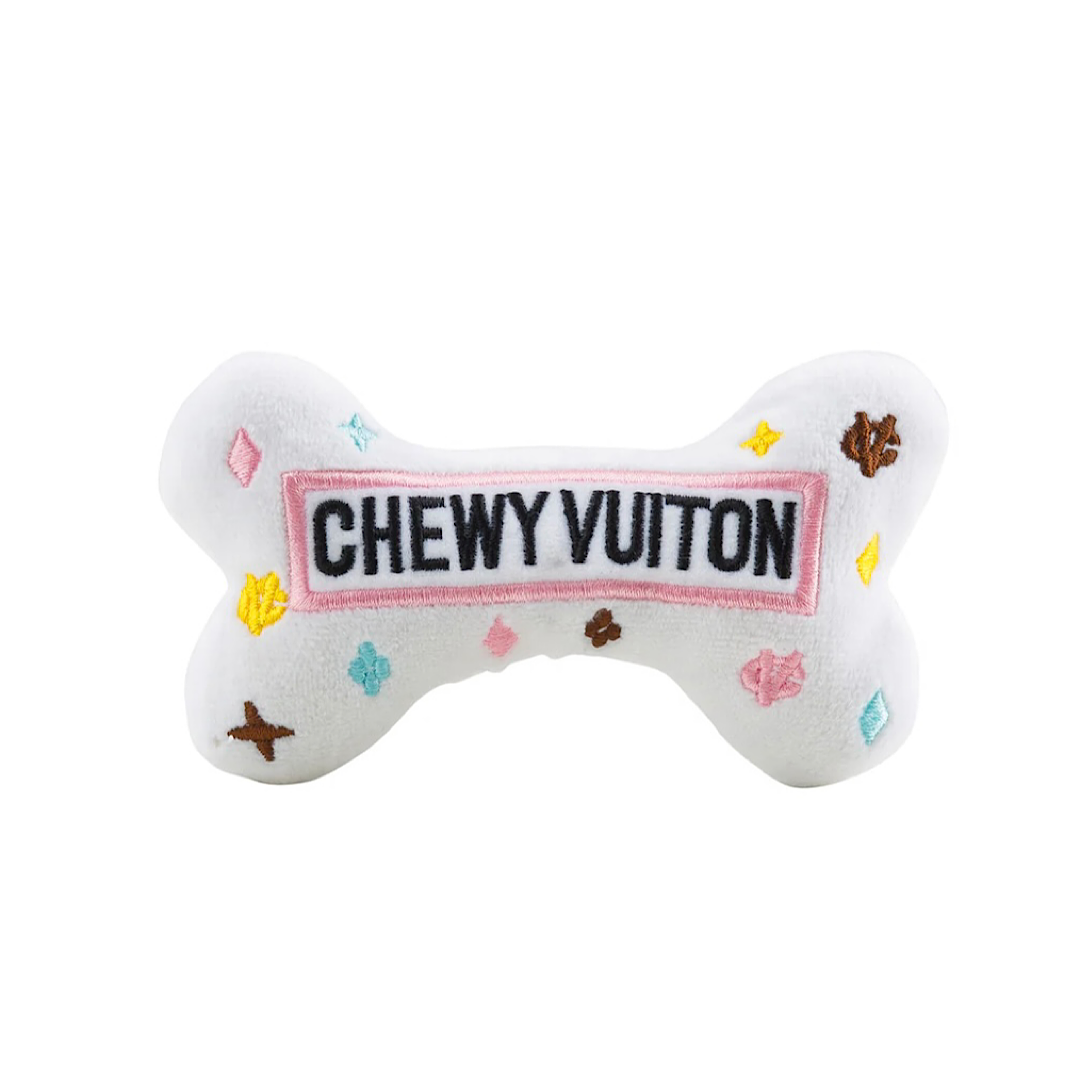 WHITE CHEWY VUITON DOG TOY