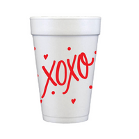 VALENTINES DAY FOAM CUPS-XOXO