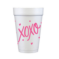 VALENTINES DAY FOAM CUPS-XOXO